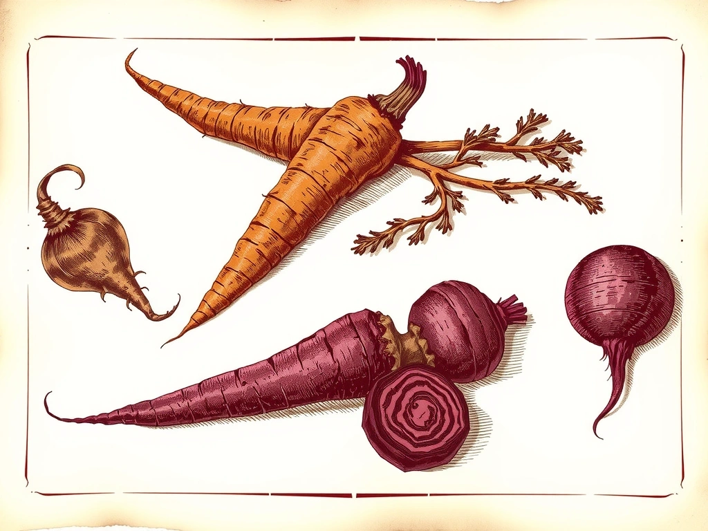 Wurzelgemüse Zeichnung